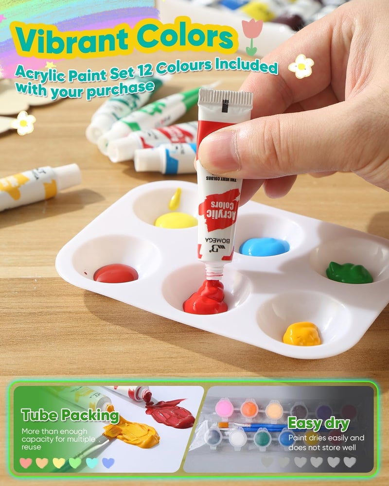 RGBDOT Kids Gardening Set Paint and Plant Stoneware Flower Gardening Kit with 4 Pots Arts and Crafts for Kids Ages 8-12 Best Children’s Day Gift for Girls Boys Ages 5 6 7 8 9 10 - Image 4